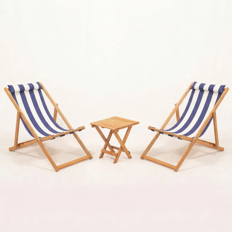 Netira Loungeset med bord utomhus, Blå och vit