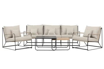 Palazzo Soffgrupp Utomhus 5-sits - Svart/Beige - Utemöbler & utemiljö - Utegrupp - Soffgrupp utomhus