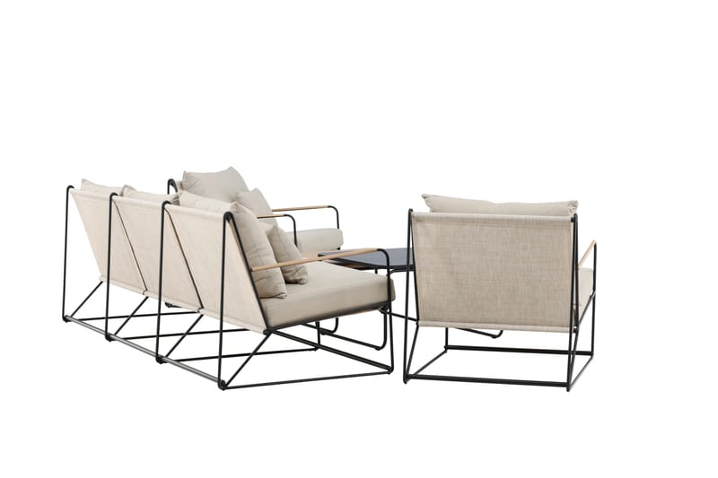 Palazzo Soffgrupp Utomhus 5-sits - Svart/Beige - Utemöbler & utemiljö - Utegrupp - Soffgrupp utomhus
