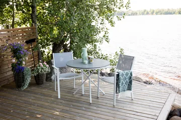 Parma Cafégrupp + 4 Utestolar - Grå/Vit - Utemöbler & utemiljö - Utegrupp - Cafegrupp & cafeset