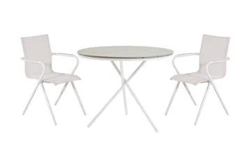 Parma Matgrupp Rund Ø90cm + 2 Alina Matstolar Svart - Svart - Utemöbler & utemiljö - Utegrupp - Matgrupp utomhus