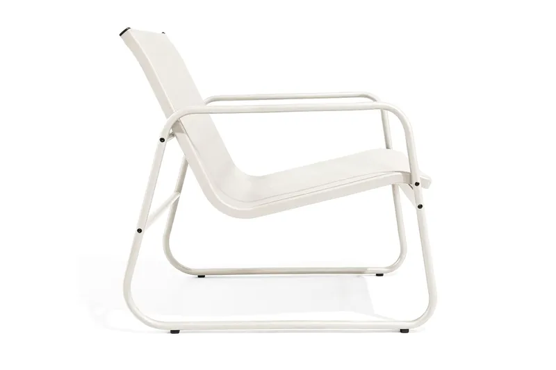 Pelanda Loungegrupp  - Soffa och 2 fåtöljer i stål soffbord med frostad glasskiva - Ljusbeige - Utemöbler & utemiljö - Utegrupp - Soffgrupp utomhus