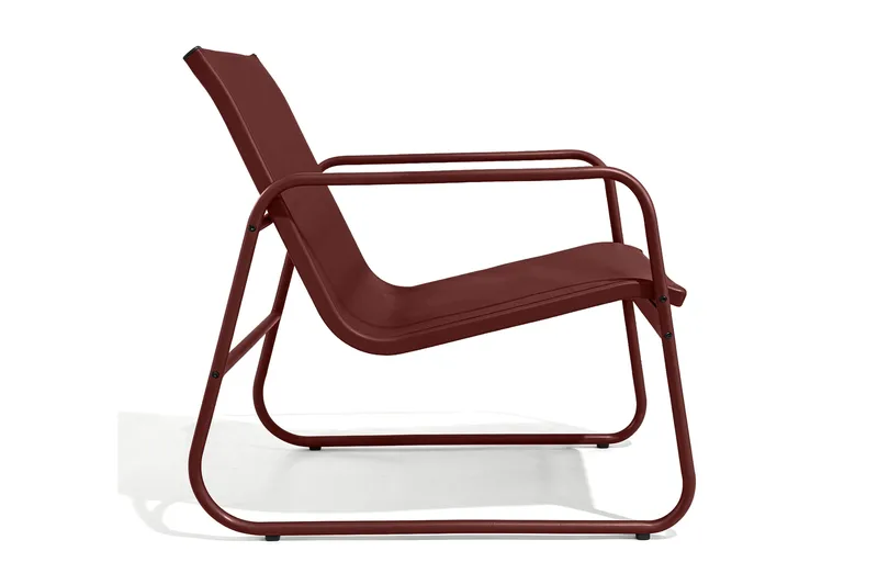 Pelanda Loungegrupp  - Soffa och 2 fåtöljer i stål soffbord med frostad glasskiva - Röd - Utemöbler & utemiljö - Utegrupp - Soffgrupp utomhus