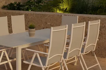 Rektangulärt matbord Levels 229 cm Utomhus med 8 Break Karmstol - Utemöbler & utemiljö - Utegrupp - Matgrupp utomhus