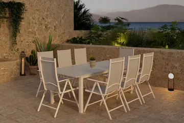 Rektangulärt matbord Levels 229 cm Utomhus med 8 Break Karmstol - Utemöbler & utemiljö - Utegrupp - Matgrupp utomhus