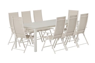 Rektangulärt matbord Levels 229 cm Utomhus med 8 Levanzo Karmstol - Utemöbler & utemiljö - Utegrupp - Matgrupp utomhus