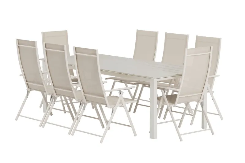 Rektangulärt matbord Levels 229 cm Utomhus med 8 Levanzo Karmstol - Utemöbler & utemiljö - Utegrupp - Matgrupp utomhus