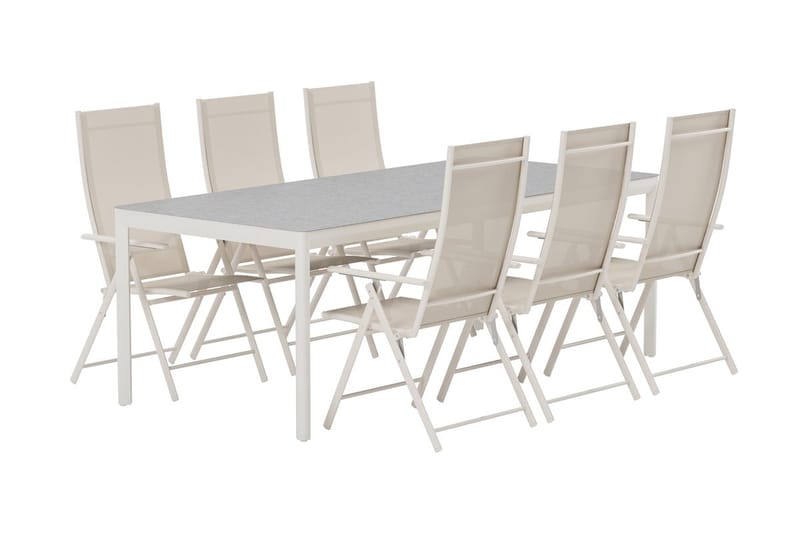 Rektangulärt Matbord Lino 220 cm Utomhus med 6 Levanzo Karmstol - Utemöbler & utemiljö - Utegrupp - Matgrupp utomhus