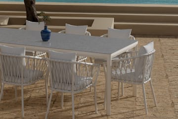 Rektangulärt Matbord Lino 220 cm Utomhus med 6 Matstol Linos - Utemöbler & utemiljö - Utegrupp - Matgrupp utomhus
