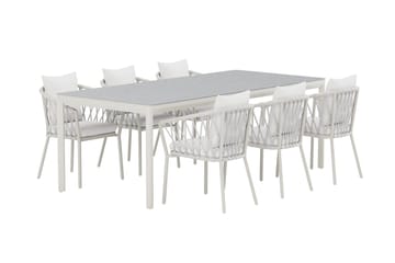 Rektangulärt Matbord Lino 220 cm Utomhus med 6 Matstol Linos - Utemöbler & utemiljö - Utegrupp - Matgrupp utomhus