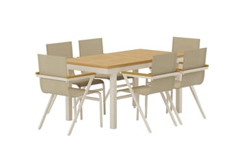 Rektangulärt matbord Panama 160 cm Utomhus med 6 Matstol Mexico - Utemöbler & utemiljö - Utegrupp - Matgrupp utomhus