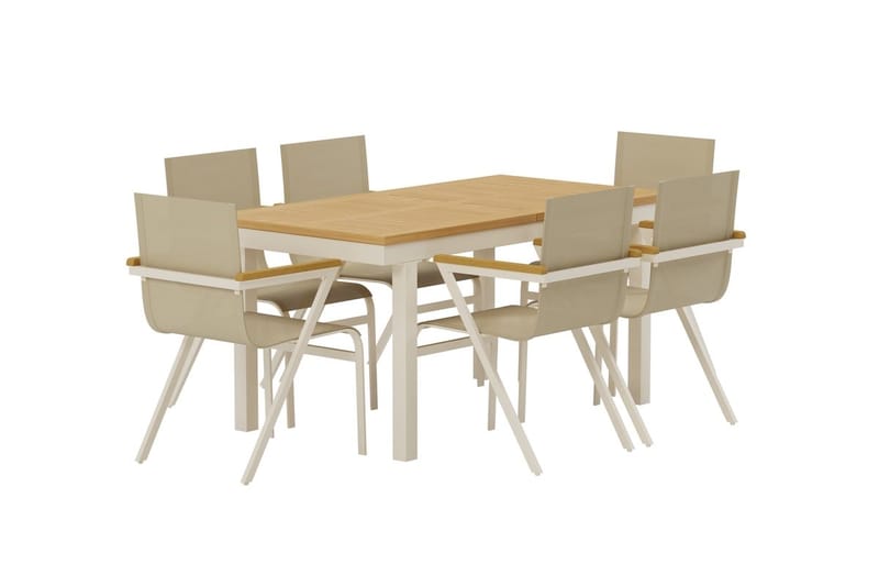 Rektangulärt matbord Panama 160 cm Utomhus med 6 Matstol Mexico - Utemöbler & utemiljö - Utegrupp - Matgrupp utomhus