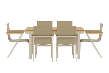 Rektangulärt matbord Panama 160 cm Utomhus med 6 Matstol Mexico - Utemöbler & utemiljö - Utegrupp - Matgrupp utomhus