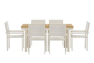 Rektangulärt matbord Panama 160 cm Utomhus med 6 Matstol Levels - Utemöbler & utemiljö - Utegrupp - Matgrupp utomhus