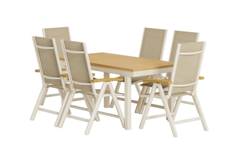 Rektangulärt matbord Panama 160 cm Utomhus med 6 Matstol Panama - Utemöbler & utemiljö - Utegrupp - Matgrupp utomhus