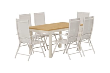 Rektangulärt matbord Panama 160 cm Utomhus med 6 Break Karmstol - Utemöbler & utemiljö - Utegrupp - Matgrupp utomhus