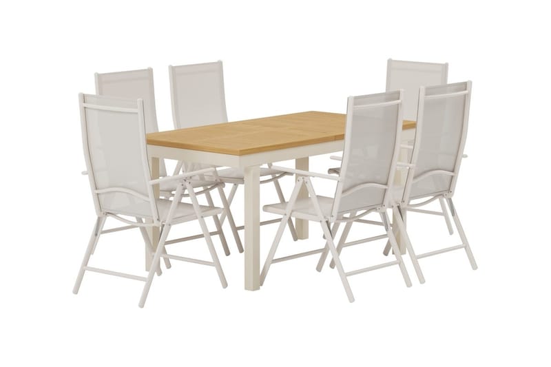 Rektangulärt matbord Panama 160 cm Utomhus med 6 Break Karmstol - Utemöbler & utemiljö - Utegrupp - Matgrupp utomhus
