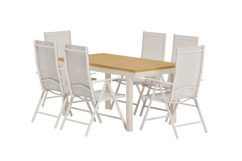 Rektangulärt matbord Panama 160 cm Utomhus med 6 Break Karmstol - Utemöbler & utemiljö - Utegrupp - Matgrupp utomhus