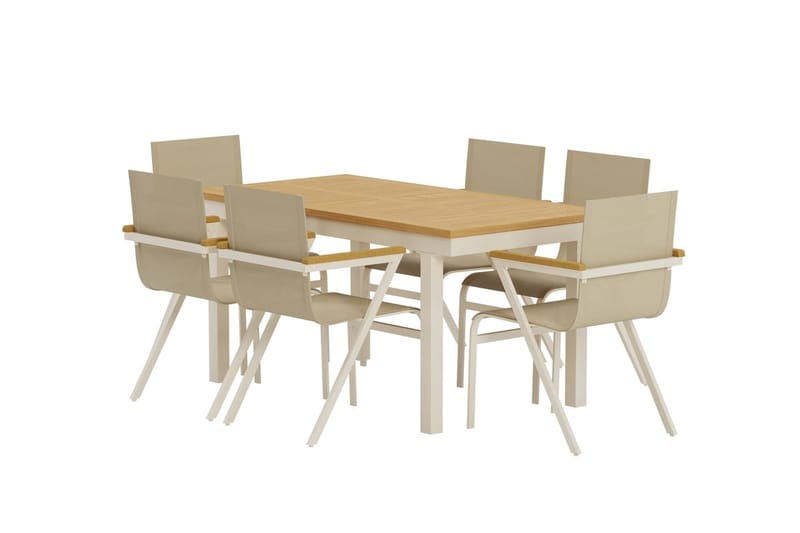 Rektangulärt matbord Panama 160 cm Utomhus med 6 Matstol Mexico - Utemöbler & utemiljö - Utegrupp - Matgrupp utomhus