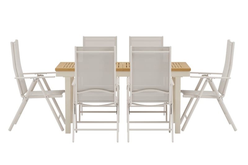 Rektangulärt matbord Panama 160 cm Utomhus med 6 Break Karmstol - Utemöbler & utemiljö - Utegrupp - Matgrupp utomhus