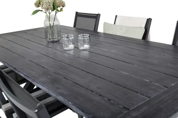 Rives Matgrupp Utomhus 200cm + 6 Parma Karmstolar - Svart - Utemöbler & utemiljö - Utegrupp - Matgrupp utomhus