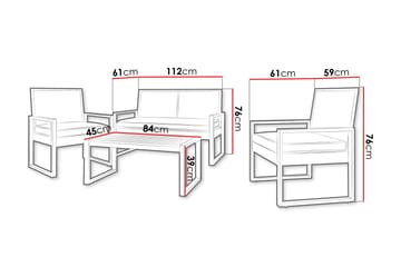 Rosemere Loungegrupp Utomhus - Brun/Svart - Utemöbler & utemiljö - Utegrupp - Soffgrupp utomhus