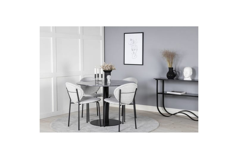 Rund Matgrupp Estelle Svart, Vault - Grå - Utemöbler & utemiljö - Utegrupp - Matgrupp utomhus