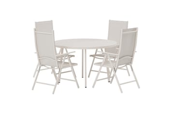 Runt matbord Giardini 120 cm Utomhus med 4 Break Karmstol - Utemöbler & utemiljö - Utegrupp - Matgrupp utomhus