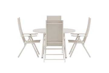 Runt matbord Giardini 120 cm Utomhus med 4 Levanzo Karmstol - Utemöbler & utemiljö - Utegrupp - Matgrupp utomhus