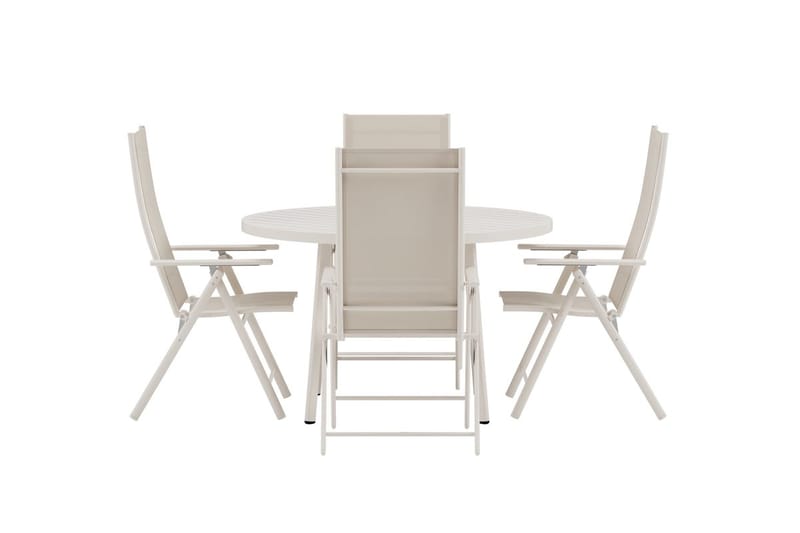 Runt matbord Giardini 120 cm Utomhus med 4 Levanzo Karmstol - Utemöbler & utemiljö - Utegrupp - Matgrupp utomhus