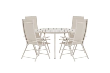 Runt matbord Giardini 120 cm Utomhus med 4 Levanzo Karmstol - Utemöbler & utemiljö - Utegrupp - Matgrupp utomhus