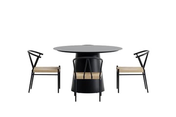 Runt matbord Lanzo 120 cm Utomhus med 4 Matstol Alfons - Utemöbler & utemiljö - Utegrupp - Cafegrupp & cafeset