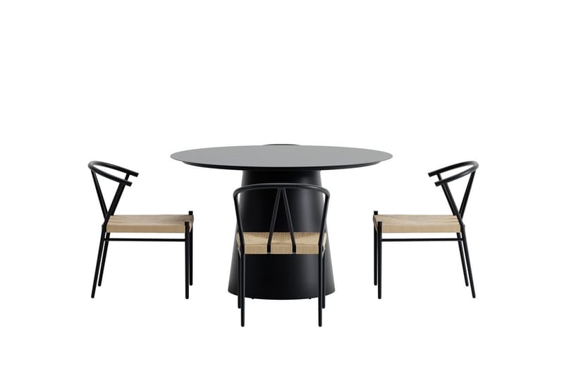Runt matbord Lanzo 120 cm Utomhus med 4 Matstol Alfons - Utemöbler & utemiljö - Utegrupp - Cafegrupp & cafeset