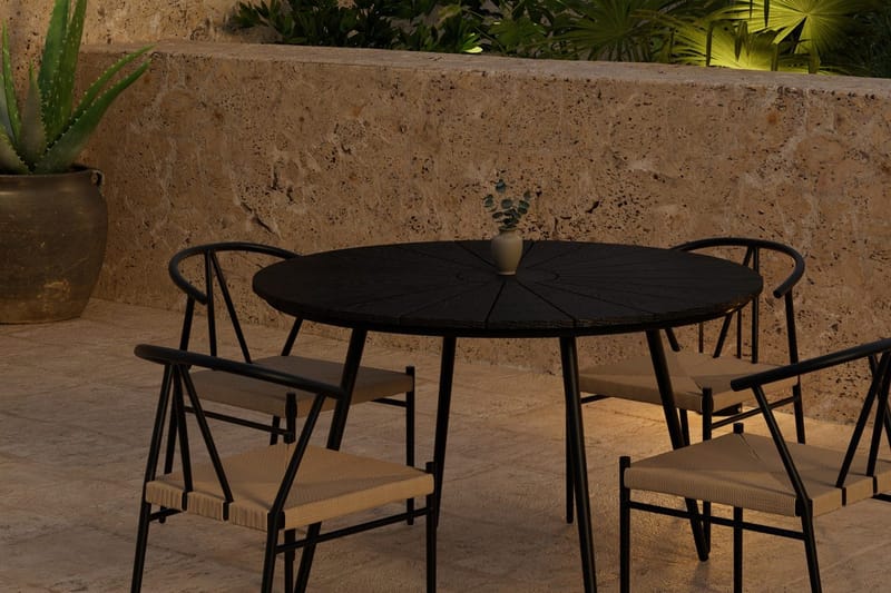 San Vito Matbord Utomhus 120 cm med 4 Matstol Alfons - Utemöbler & utemiljö - Utegrupp - Matgrupp utomhus