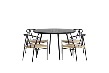 San Vito Matbord Utomhus 120 cm med 4 Matstol Alfons - Utemöbler & utemiljö - Utegrupp - Matgrupp utomhus