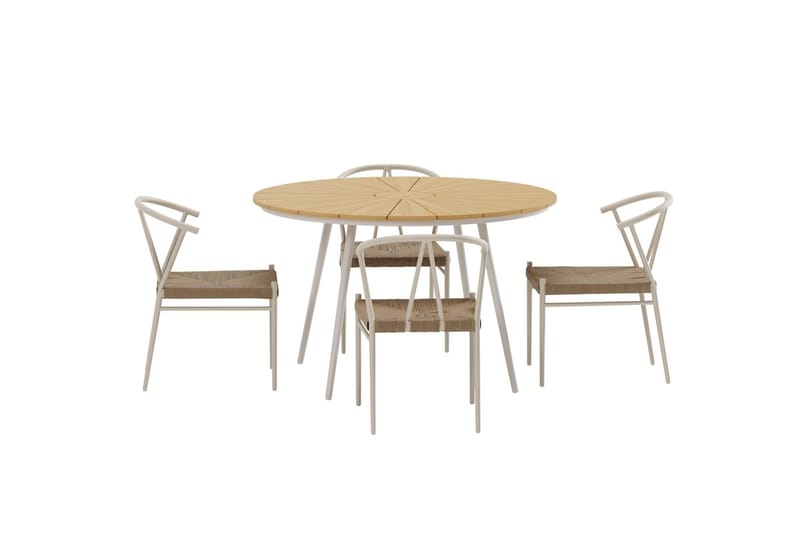 San Vito Matbord Utomhus 120 cm med 4 Matstol Alfons - Utemöbler & utemiljö - Utegrupp - Matgrupp utomhus