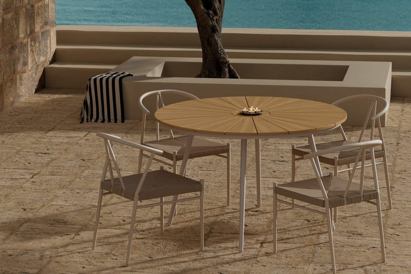 San Vito Matbord Utomhus 120 cm med 4 Matstol Alfons - Utemöbler & utemiljö - Utegrupp - Matgrupp utomhus