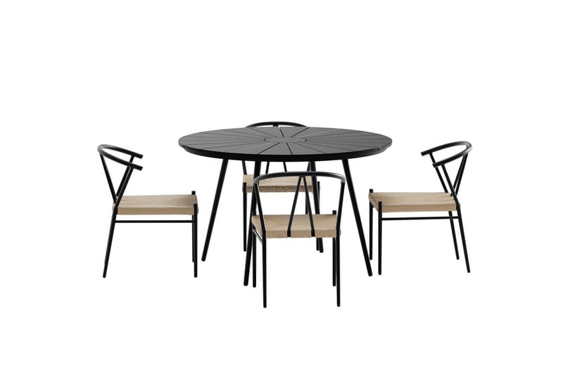 San Vito Matbord Utomhus 120 cm med 4 Matstol Alfons - Utemöbler & utemiljö - Utegrupp - Matgrupp utomhus