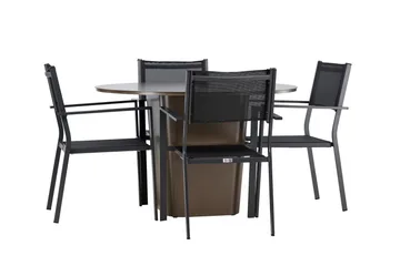 Santa Fe Matgrupp Utomhus + 4 Copacabana Utestolar - Brun - Utemöbler & utemiljö - Utegrupp - Matgrupp utomhus