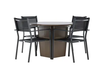 Santa Fe Matgrupp Utomhus + 4 Copacabana Utestolar - Brun - Utemöbler & utemiljö - Utegrupp - Matgrupp utomhus