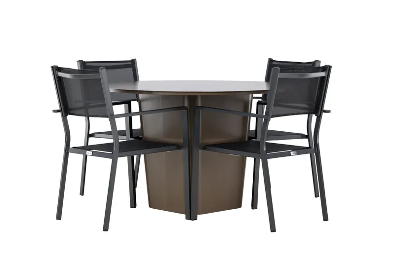 Santa Fe Matgrupp Utomhus + 4 Copacabana Utestolar - Brun - Utemöbler & utemiljö - Utegrupp - Matgrupp utomhus