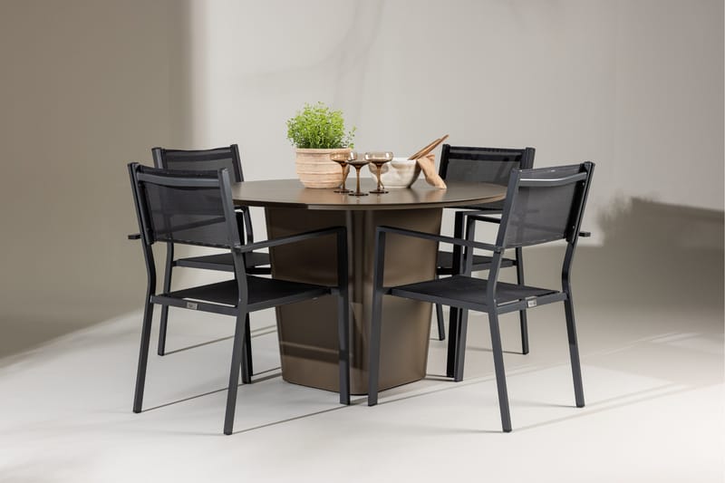 Santa Fe Matgrupp Utomhus + 4 Copacabana Utestolar - Brun - Utemöbler & utemiljö - Utegrupp - Matgrupp utomhus