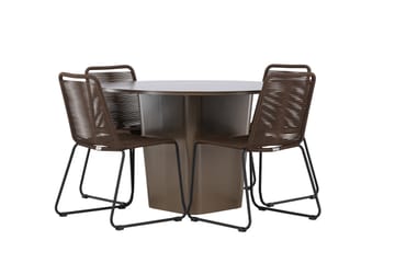 Santa Fe Matgrupp Utomhus + 4 Utestolar - Brun - Utemöbler & utemiljö - Utegrupp - Matgrupp utomhus