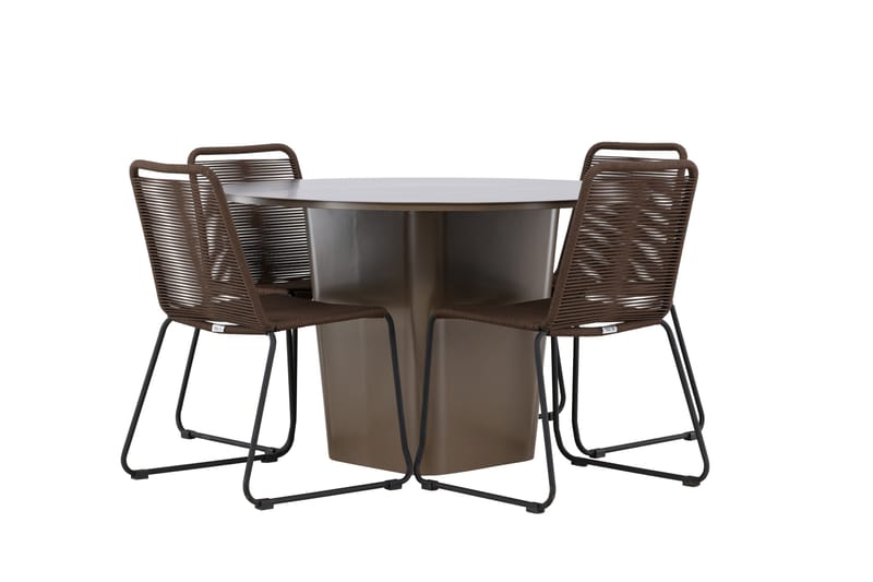 Santa Fe Matgrupp Utomhus + 4 Utestolar - Brun - Utemöbler & utemiljö - Utegrupp - Matgrupp utomhus