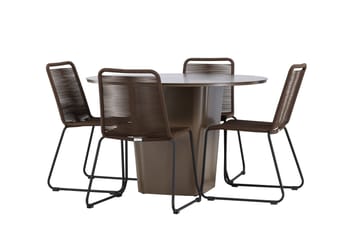 Santa Fe Matgrupp Utomhus + 4 Utestolar - Brun - Utemöbler & utemiljö - Utegrupp - Matgrupp utomhus