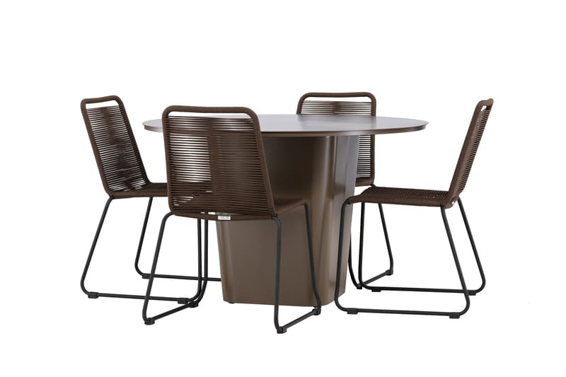 Santa Fe Matgrupp Utomhus + 4 Utestolar - Brun - Utemöbler & utemiljö - Utegrupp - Matgrupp utomhus