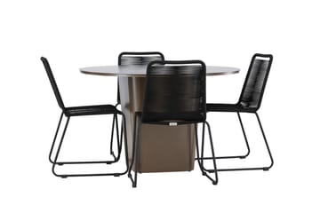 Santa Fe Matgrupp Utomhus + 4 Utestolar - Brun - Utemöbler & utemiljö - Utegrupp - Matgrupp utomhus
