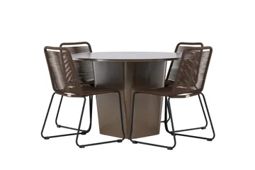 Santa Fe Matgrupp Utomhus + 4 Utestolar - Brun - Utemöbler & utemiljö - Utegrupp - Matgrupp utomhus