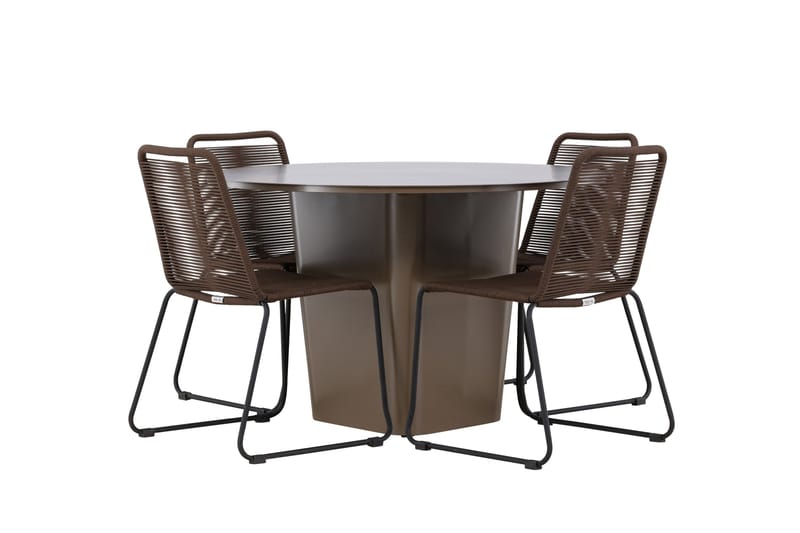 Santa Fe Matgrupp Utomhus + 4 Utestolar - Brun - Utemöbler & utemiljö - Utegrupp - Matgrupp utomhus