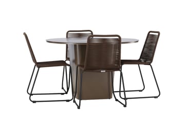 Santa Fe Matgrupp Utomhus + 4 Utestolar - Brun - Utemöbler & utemiljö - Utegrupp - Matgrupp utomhus